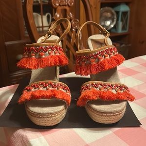 Tory Burch Niyah Espradilles. Jute trim, beaded and crystal accents. 🧡👡🧡